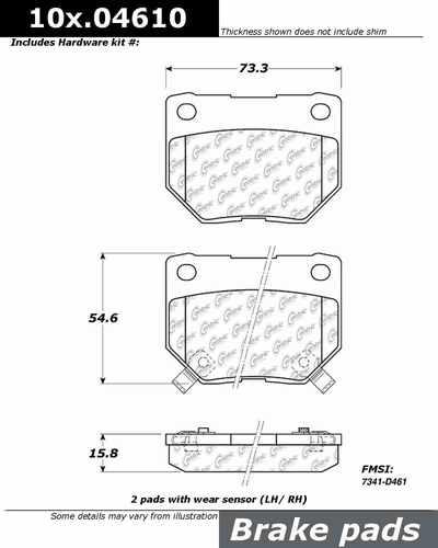 Centric 100.04610 brake pad or shoe, rear-oe formula brake pads