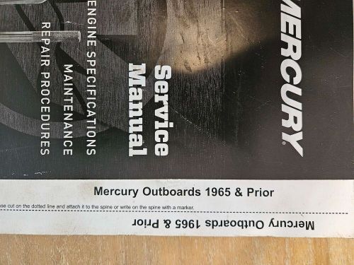 Vintage mercury outboard motors service manual, 1965 and older