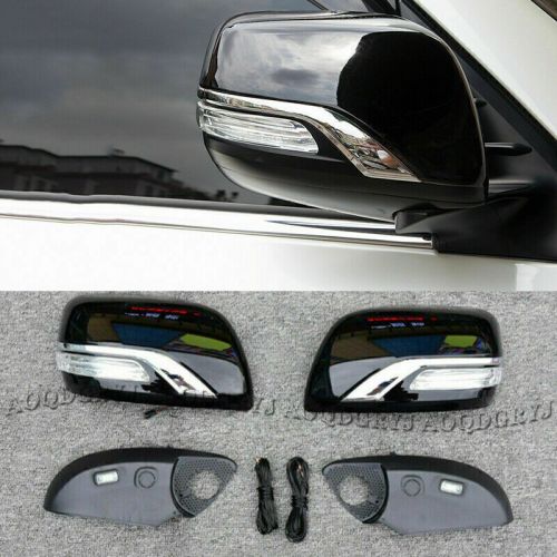 Black side rearview mirror covers kit replace for land cruiser lc200 2016-2021