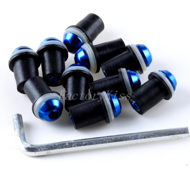 10x windshield bolts screw &washer nuts honda suzuki yamaha kawasaki ducati blue