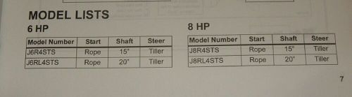 Johnson 2003 6hp 8hp 4 stroke service manual 6 hp 8 hp p/n 5005471