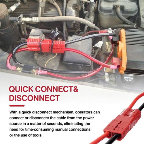 24ft quick disconnect winch power cable, 4 gauge 4 awg wiring for trailer hitche