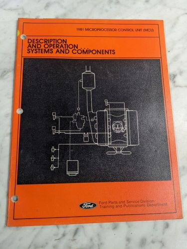 Ford 1981 microprocessor control unit mcu service operation manual components