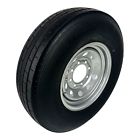 Trailer tire on rim st235/80r16 radial lre 8 lug 8x6.5&#034; modular silver wheel