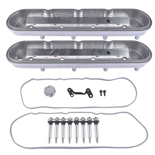 Polished cast aluminum tall valve covers + coil mounts fit gm ls engines 5.3 6.0