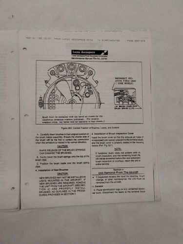 Lucas aerospace dc generators &amp; starter-generators file no. 23700 maintenance