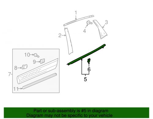 Genuine honda belt molding 72950-tp6-a01