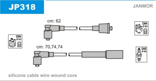 Ignition line set janmor jp318 for suzuki-