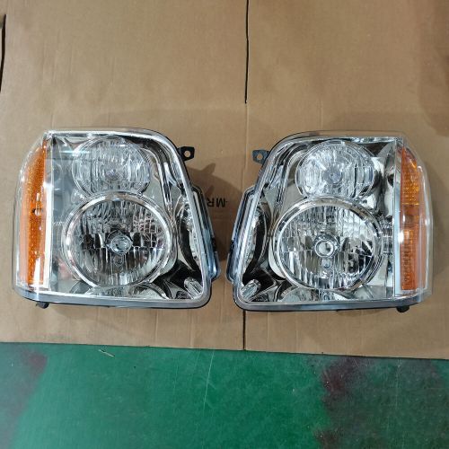 Headlights for 2007-2014 gmc yukon xl 1500 2500 headlamps chrome amber ca