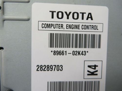 New oem toyota corolla / matrix engine computer module (ecm) 89661-02k43