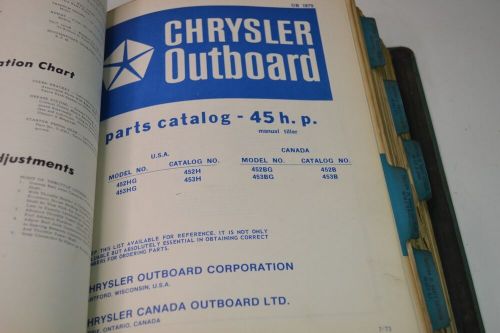 Chrysler outboard boat parts catalog lot of 39 1960s 1970s