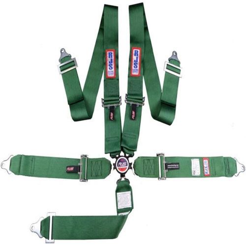 Rjs racing equipment 1034909 5-point cam-lock racing harness green