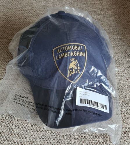 ⭐ iconic automobili lamborghini cap (blue) with gold shield logo - new