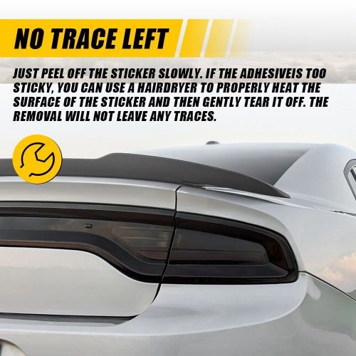 Tail light cutout smoke precut vinyl tint overlays for 2015-2023 dodge charger