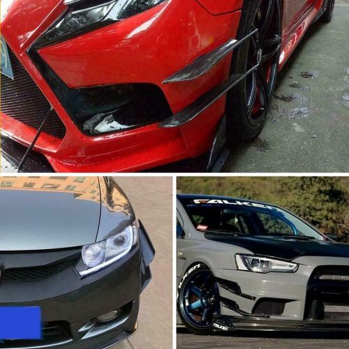 Carbon car fiber fin bumper canard splitter valence diffuser spoiler lip glossy