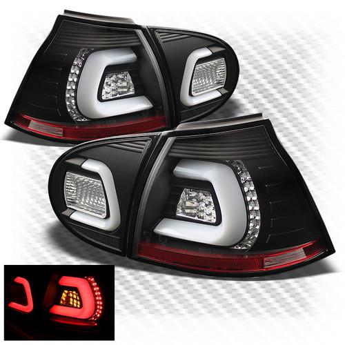 06-09 rabbit/gti/r32 black philips-led perform tail lights w/red light tube