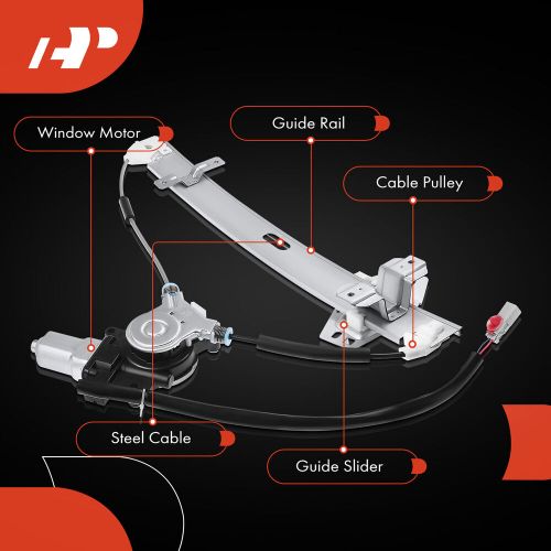 Front right rh window regulator with 2-pins motor for acura tl 1999-2001 sedan