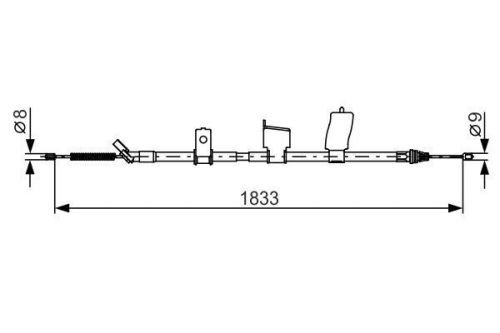 Handbrake cable rear left 1987482340 bosch hand brake parking 36531ey10a bc1224