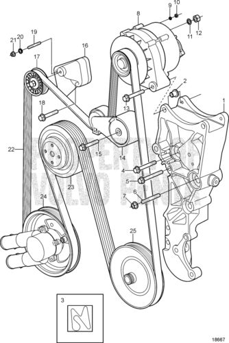 Volvo penta 3860086 serpentine drive belt oem 4.3 5.0 5.7 gi gl gxi si