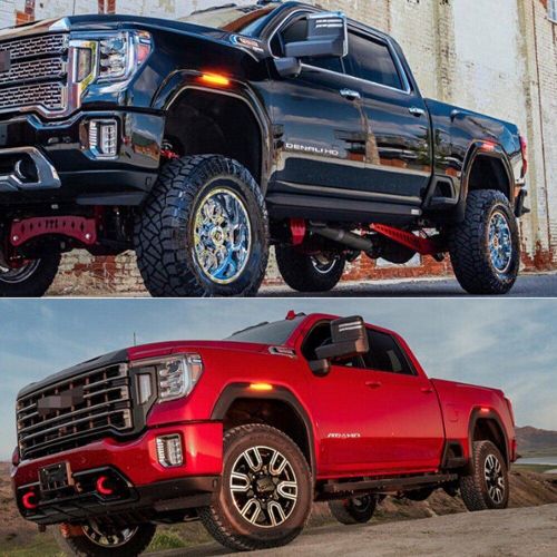 Led smoked side lights front&amp;rear marker lamp 2020-23 for gmc sierra 2500/3500hd