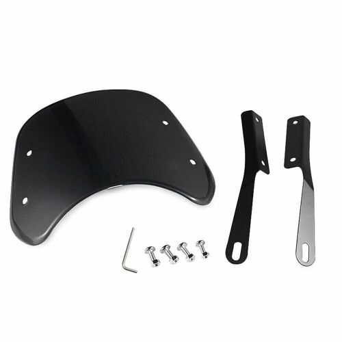 2set windshield 7&#034; round headlight mount retro cafe racer windscreen black