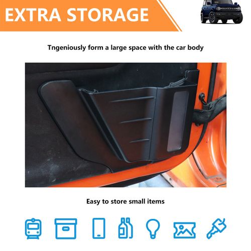 For jeep wrangler jk 2012-2017 front door organizer box storage case accessories