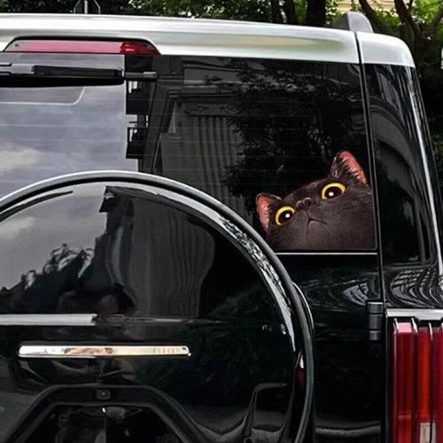 1pair cute cat head stretched out car sticker waterproof electric car decoratiwa