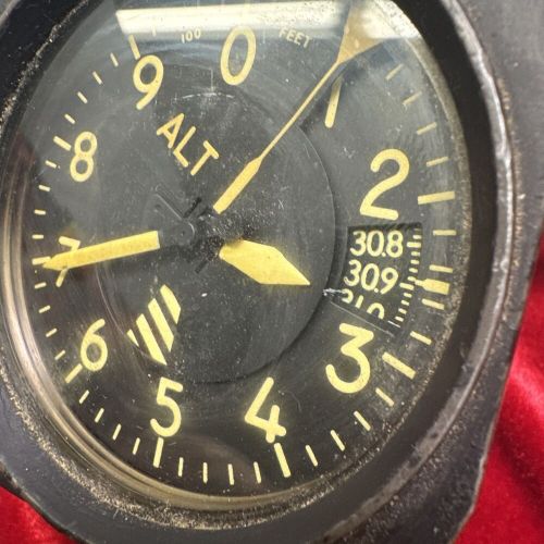 Altimeter kollsman model c-12 ww2 vintage 3 hand sensitive 1940&#039;s