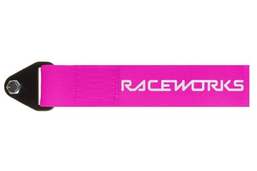 Raceworks fluoro pink flexible tow strap