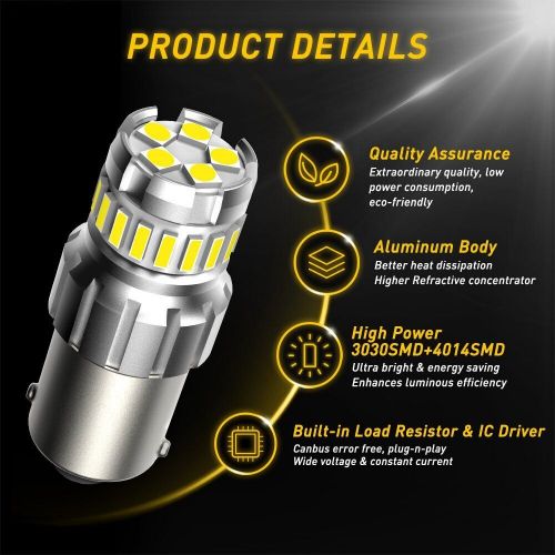 4x super white 1156 1141 23-smd rv camper trailer led interior light bulbs 12v