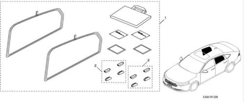 23-25 accord oem genuine honda window shades rear passenger 08r13-30a-100