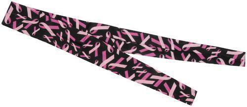 Zan headgear breast cancer awareness cooldanna bandana ribbon/black