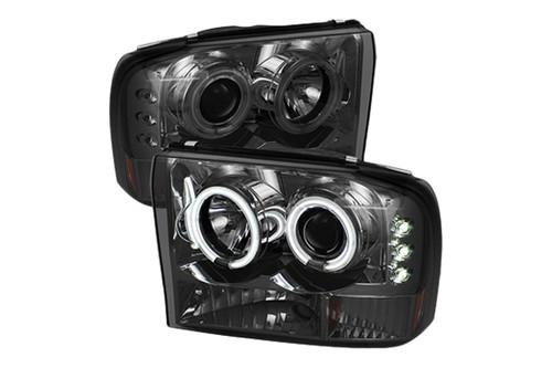 Spyder ff250991pg2sm smoke ccfl halo projector headlights head light w leds