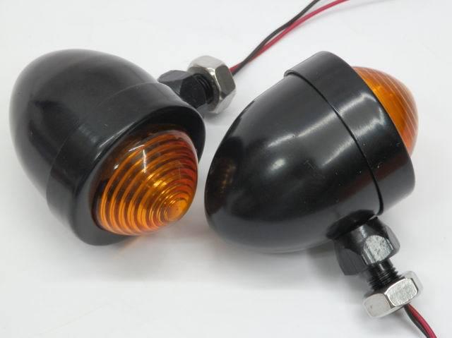 Black/amber bullet turn signal light for honda yamaha suzuki kawasaki cruiser 