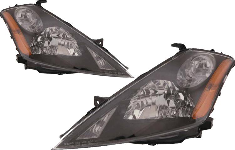 Depo pair euro style black headlights head lamps 03-07 04 05 06 nissan murano