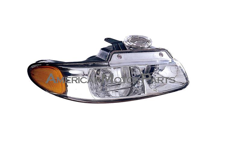 Passenger replacement headlight w/ quad w/o parking lamp chrysler dodge plymouth