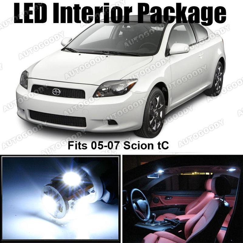 6x white led lights interior package for scion tc 05-07
