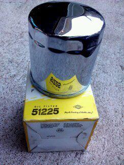 Wix 51225 chrome motorcycle oil filter new