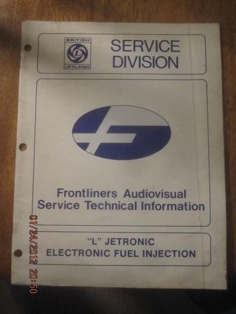 British leyland jaguar "l" jetronic electronic fuel injection service technical