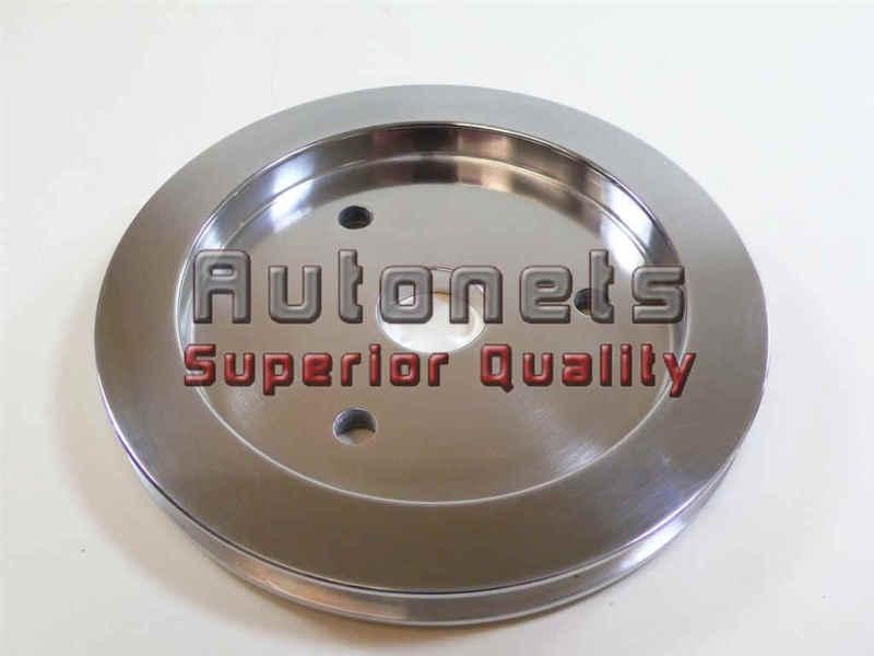 Polished aluminum big block chevy 65-68 swp crankshaft pulley single groove