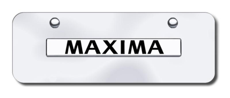 Nissan maxima name chrome on chrome mini-license plate made in usa genuine