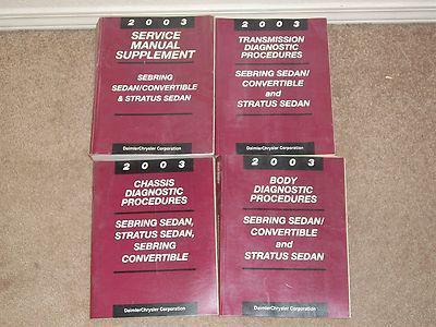 2003 dodge stratus\chrysler sebring sedan\convertible service manual set