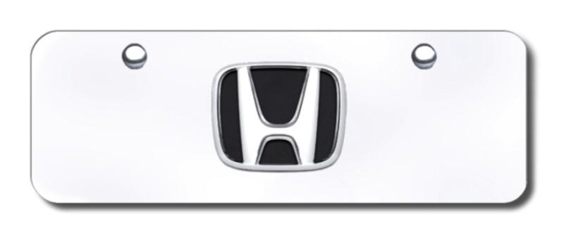 Honda logo chrome on chrome mini-license plate made in usa genuine