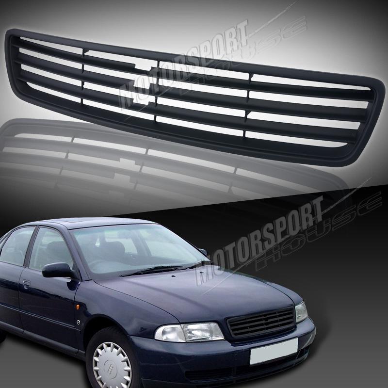 96-01 audi a4 s4 black plastic abs front upper grille matte black cross bar grid