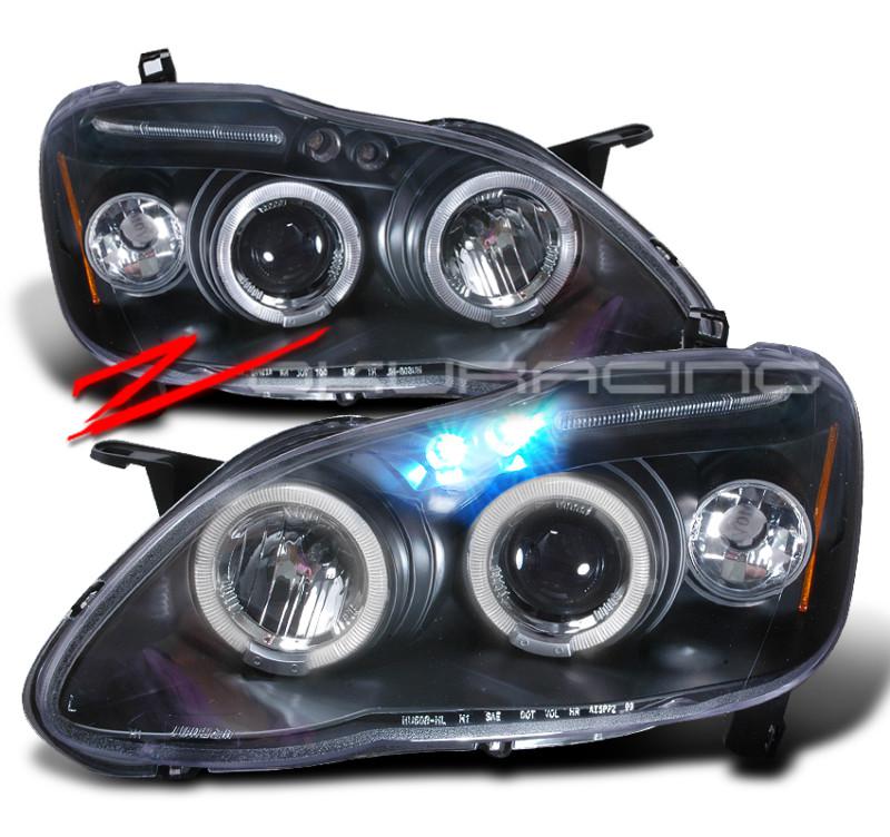 2003-2008 toyota corolla led projector headlights jdm black