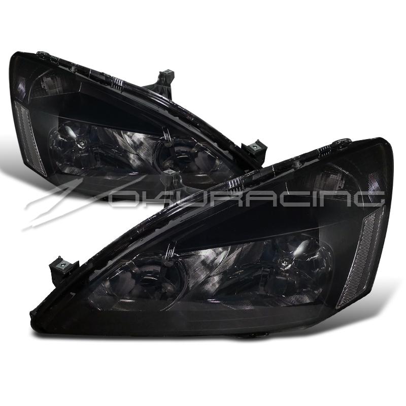 2003-2007 honda accord 2dr/4dr lx ex tinted smoke headlights