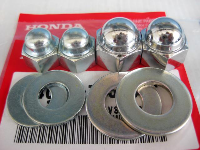 Honda cb450 cb450t cb450sc cb 1968-1986 washer & hex nut set genuine parts nos.