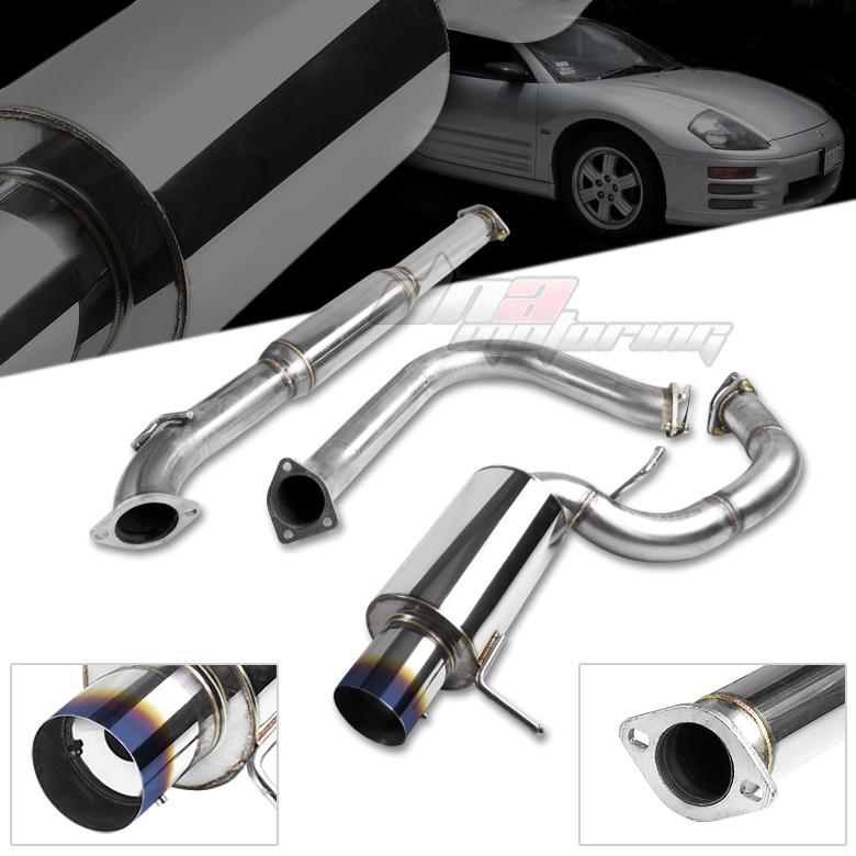 00-05 mit eclipse gt/gts v6 4" burnt tip catback exhaust system cat back muffler