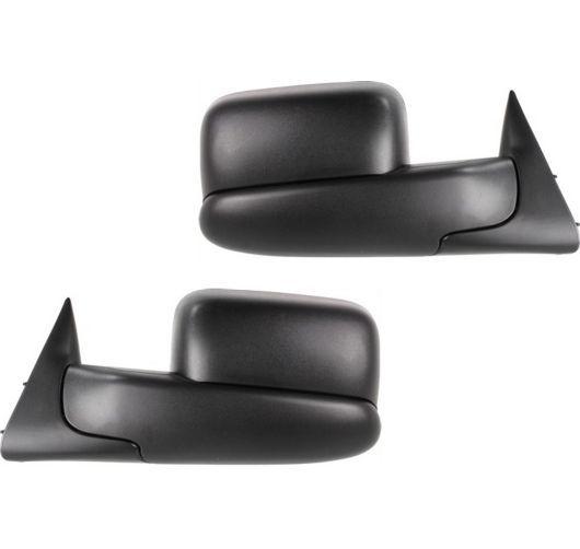 New pair set manual tow towing mirror glass housing 94-02 dodge pickup truck