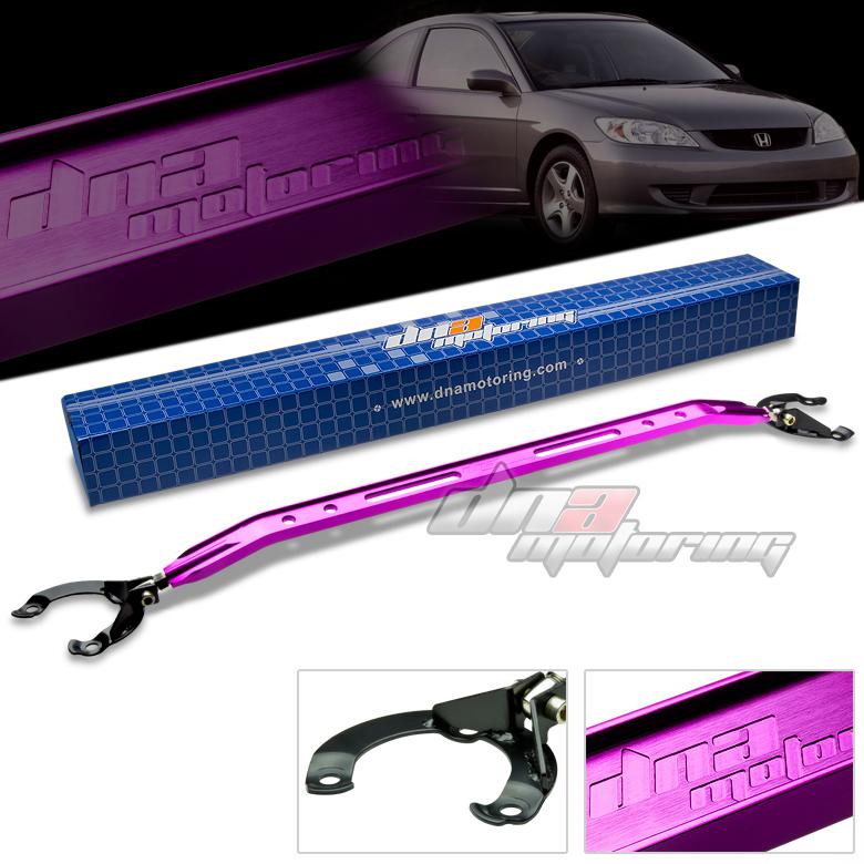 01-05 honda civic em2 dna purple 40mm aluminum front upper strut tower bar/brace